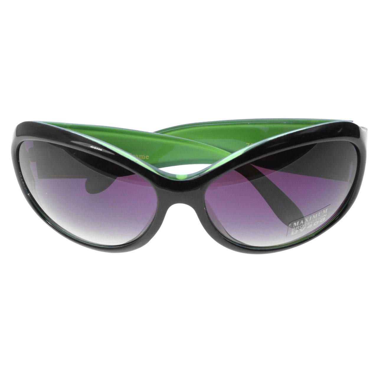 Mi Amore UV Protection Oversized Sunglasses for Women & Men - Black/Green Gradient Lens - Fashionable & Stylish for Beach, Driving, Outdoor Activities