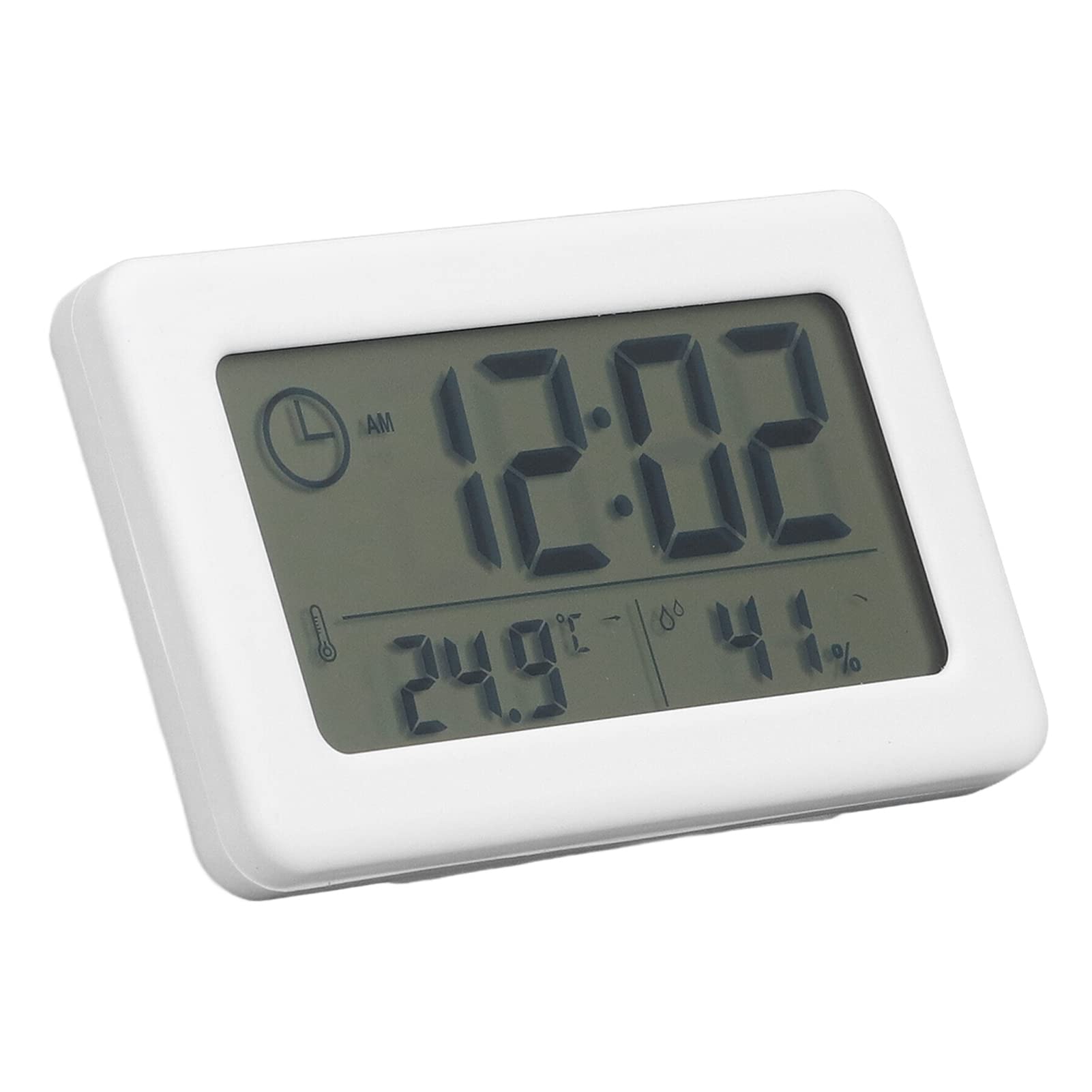 Shanrya Digital Alarm Clock with Mirror Design - Durable & Stylish White for Office, Hotel, Home - Perfect for Bedroom, Bathroom & Travel Use