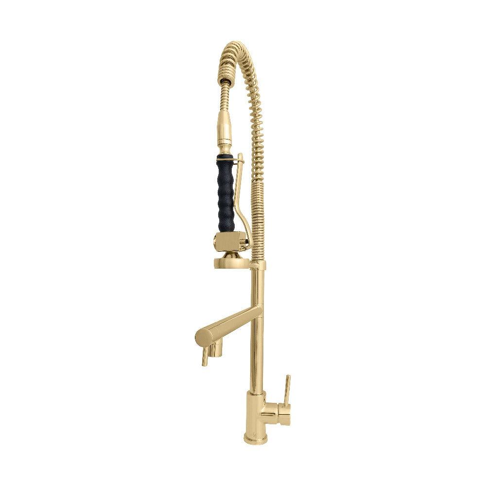 ZLINE Van Gogh Pull Down Spring Kitchen Faucet with Pot Filler in Polished Gold - High Arc Commercial Style Faucet for Modern Farmhouse & Restaurant Kitchens (VNG KF PG)