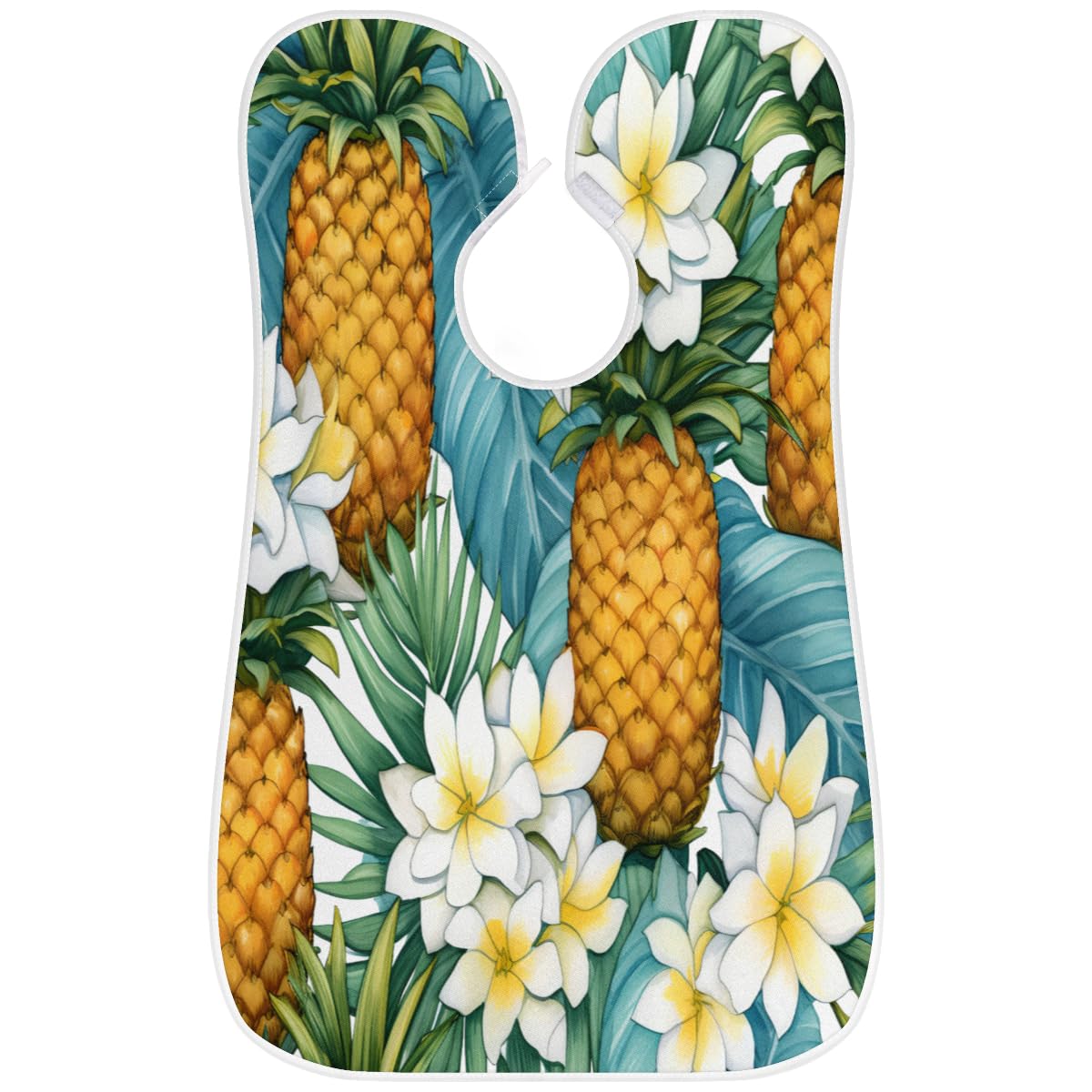 Pineapple Flower Print Beard Shaving Bib for Men - Waterproof Makeup & Hair Dye Apron, Barber Cape for Haircut & Beard Trimming - Sink Hair Catcher & Grooming Accessory (Great for Salon, Home Use & Gift Ideas)