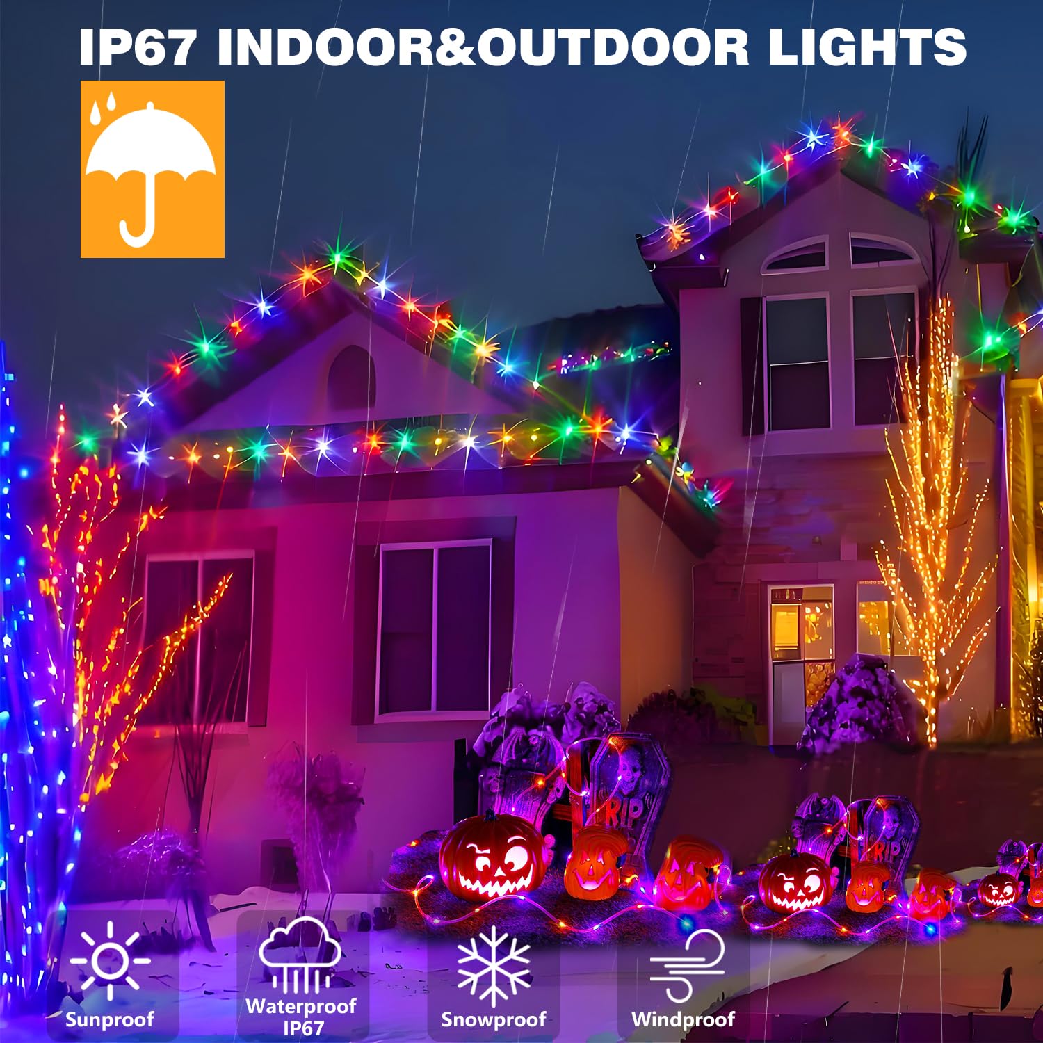 66FT Outdoor Waterproof Rope Lights - Connectable IP67 LED String Lights with 8 Modes (200 LEDs) for Garden, Patio, Party, Bedroom & Christmas Decorations - Perfect for Backyard, Wedding, Holiday & Indoor Ambiance Lighting