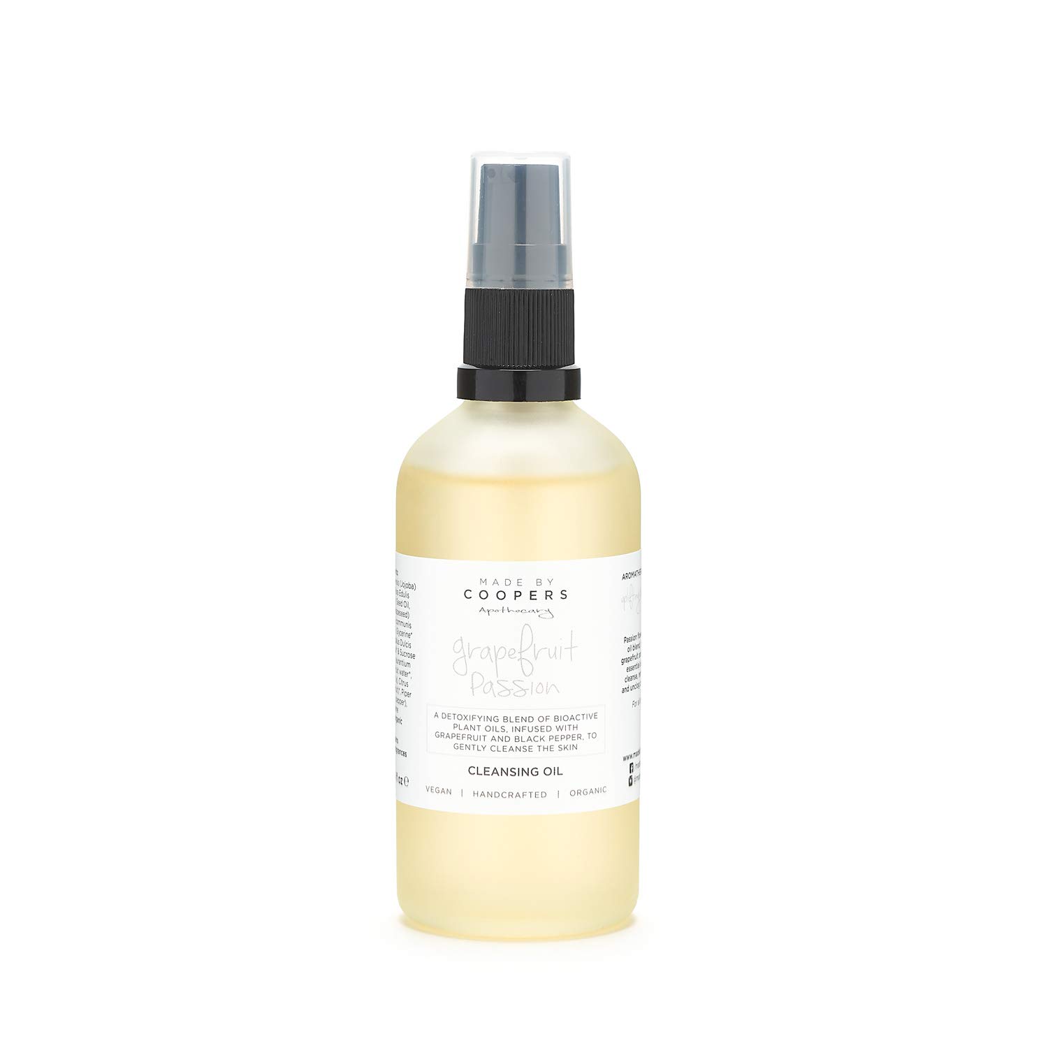 Coopers Grapefruit Facial Cleanser & Makeup Remover with Muslin Cloth - 100ml Vegan Face Wash with Bioactive Plant Oils for Deep Pore Cleansing | Perfect for Daily Skincare & Gentle Makeup Removal