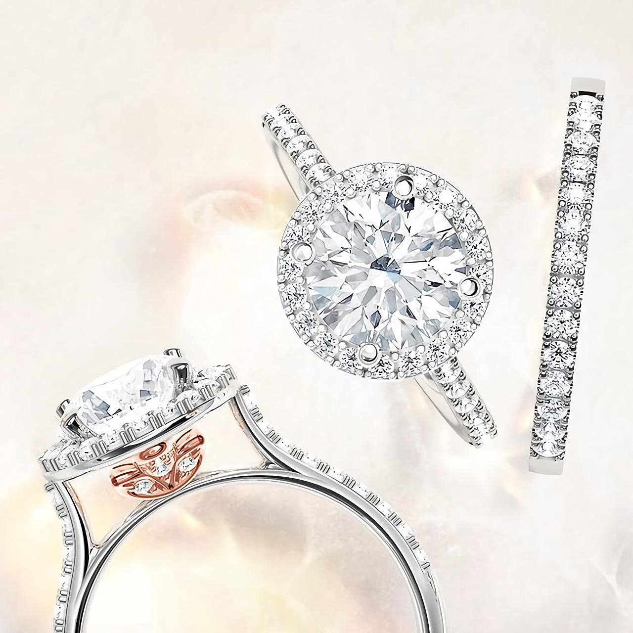 Stunning Moissanite Engagement Rings for Women - 10K, 14K, 18K Gold & Platinum Plated Silver - 3 Elegant Styles | Perfect for Proposals, Anniversaries & Special Occasions