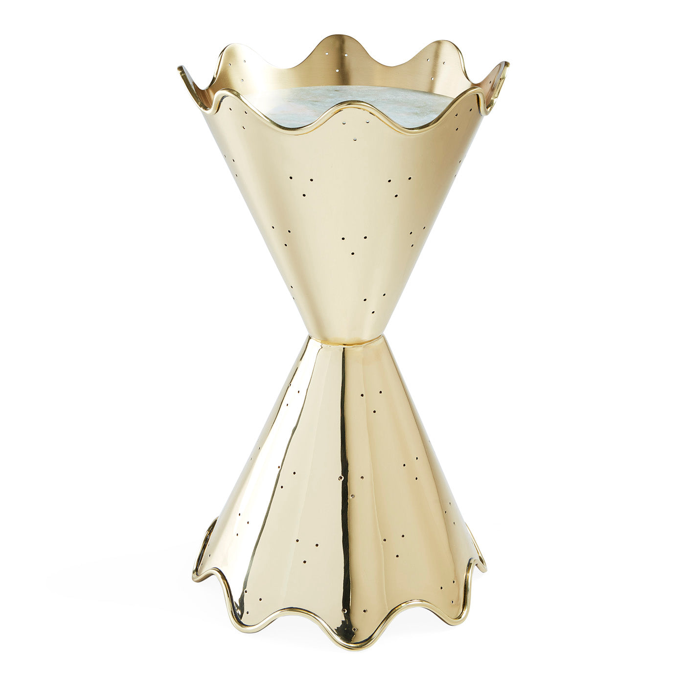 Elegant Brass Ripple Accent Table - Modern Side Table for Living Room, Bedroom or Office Decor - Perfect for Coffee Table, End Table or Nightstand