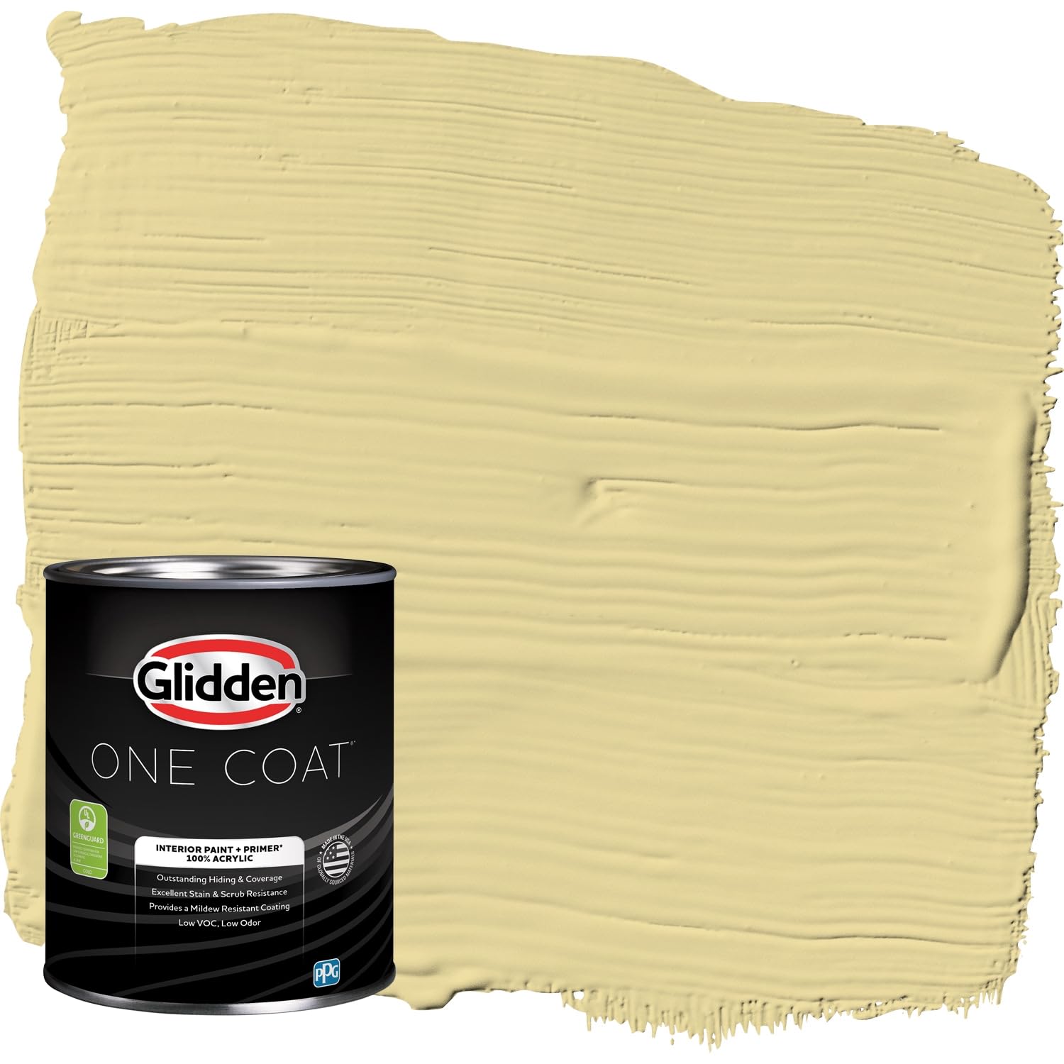 Glidden Interior Paint + Primer in Twinkle Toes Yellow - One Coat Flat Finish, 1 Quart - Perfect for Kids' Rooms, Nurseries & Sunny Home Decor