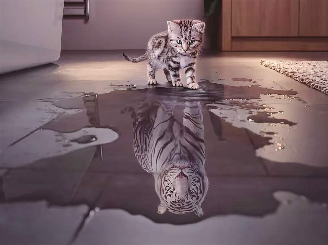 1000 Piece Jigsaw Puzzles for Adults - Vintage Landscape Painting Puzzle with Tiger in The Heart (830-Tiger) | Perfect for Relaxation, Family Bonding & Home Decor