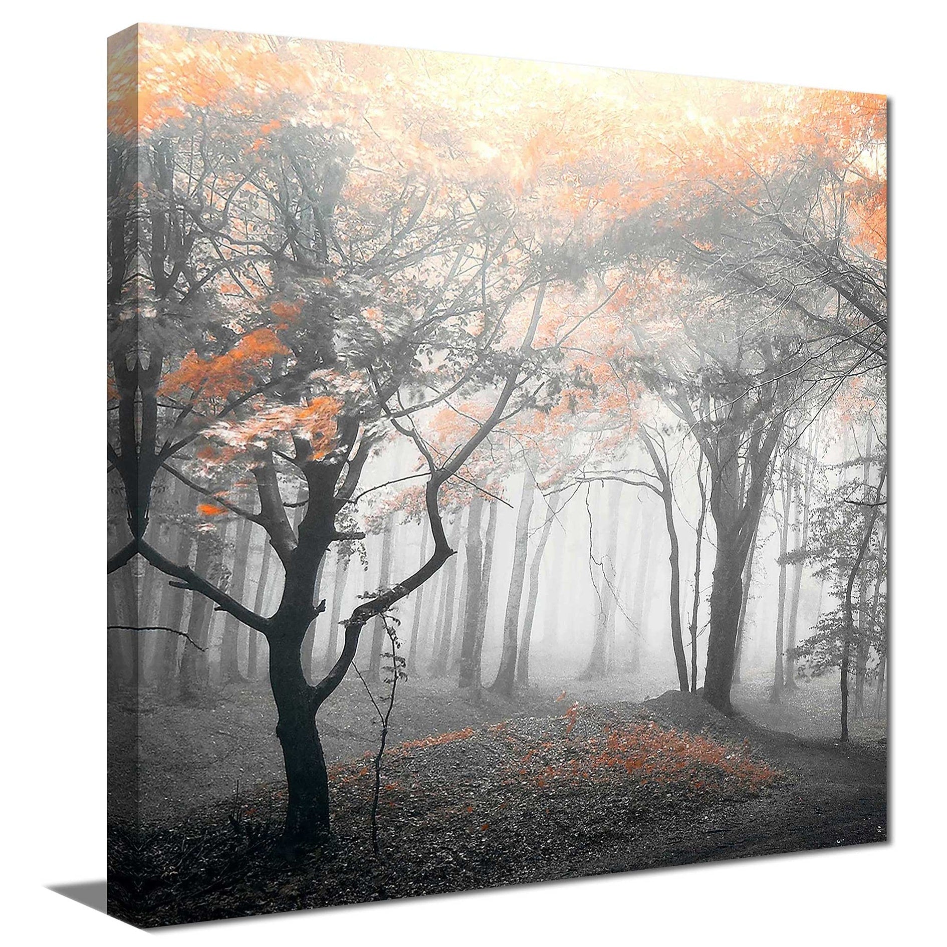 Autumn Woods Canvas Print by PhotoINC Studio - Stunning Fall Landscape Wall Art for Living Room, Bedroom & Office Decor