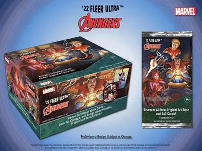 2022 Upper Deck Fleer Ultra Marvel Avengers Hobby Box - Collectible Trading Cards for Marvel Fans | Perfect for Card Collectors, Investors & Superhero Enthusiasts