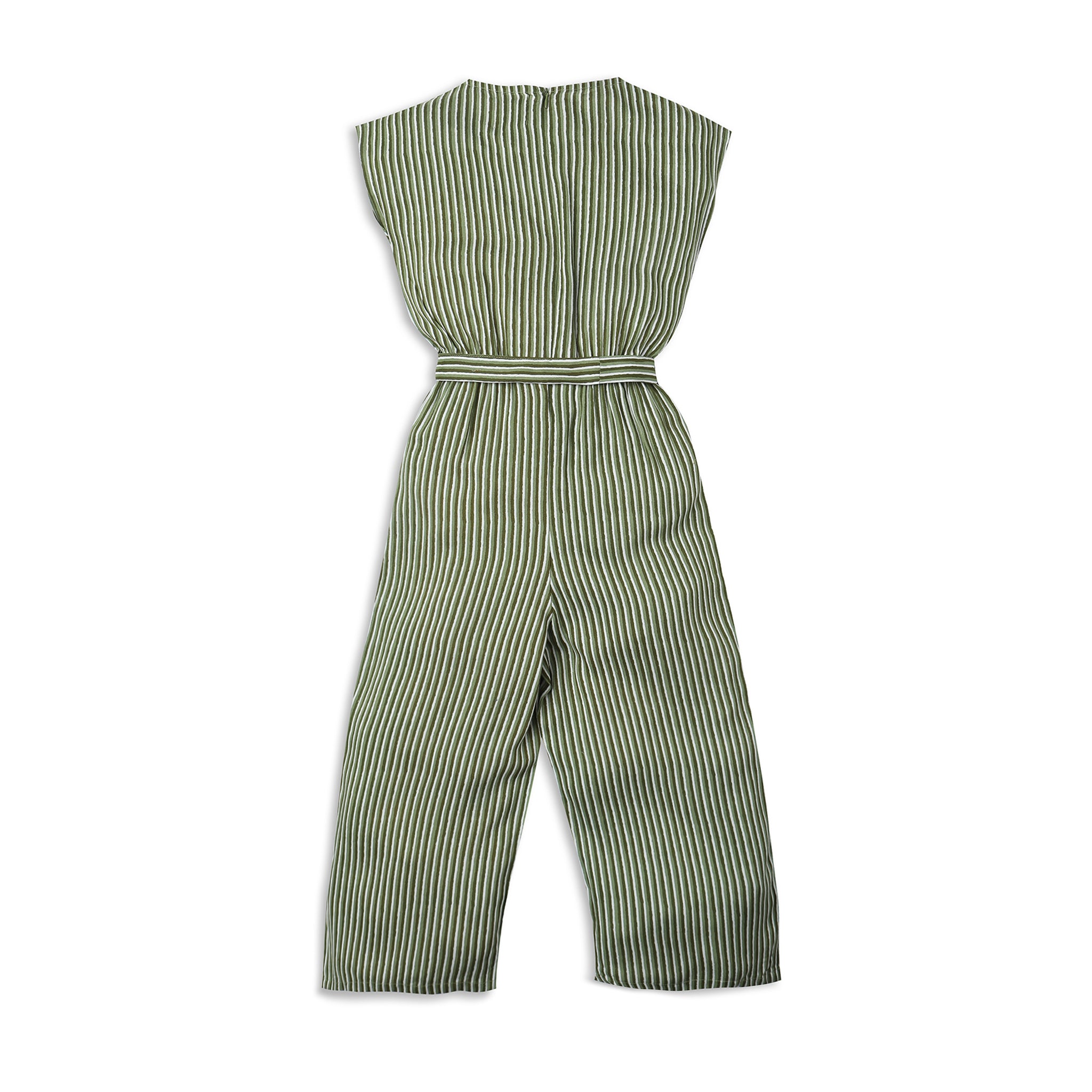 Girl's Regular Fit Striped Jumpsuit - Comfortable Cotton Romper for Toddlers & Kids - Perfect for Playdates, School & Family Outings