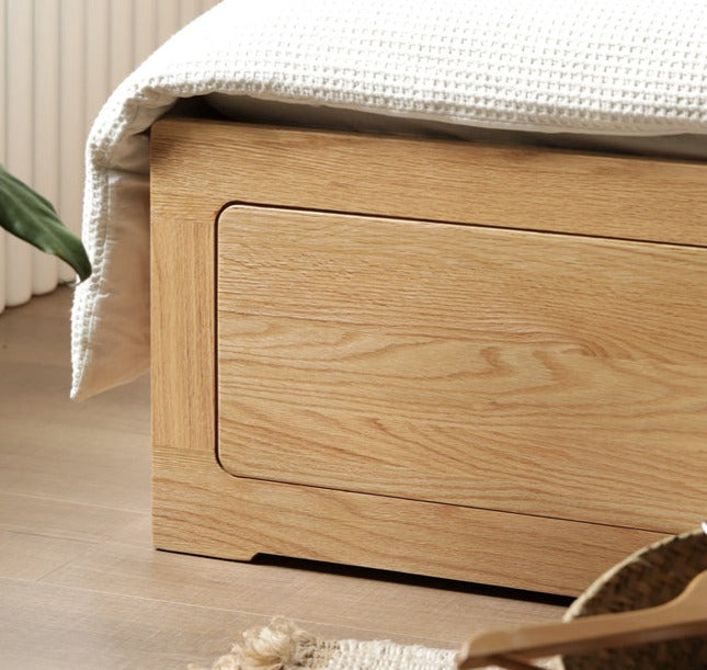 Premium Oak Solid Wood Luminous Box Bed - Durable Nightstand with Glow-in-the-Dark Features for Bedroom, Guest Room, and Kids Room Decor