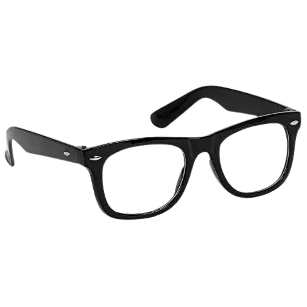 Premium Black Nerd Glasses for Adults - Lightweight Unisex Eyewear for Cosplay, Halloween, Parties & Everyday Wear - Comfortable Retro Style Frames for Men & Women