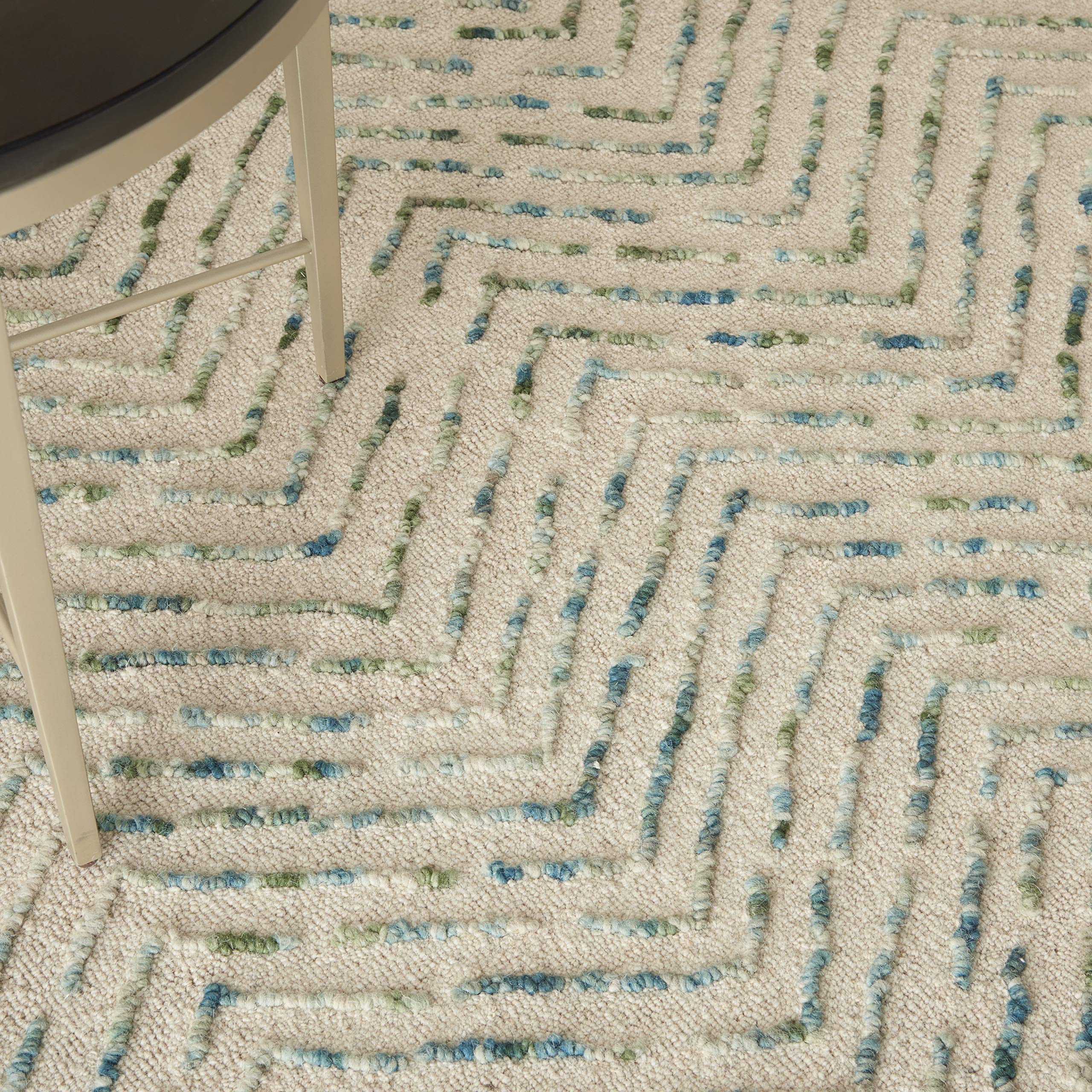 Nourison Vail Modern Ivory/Green 5'3