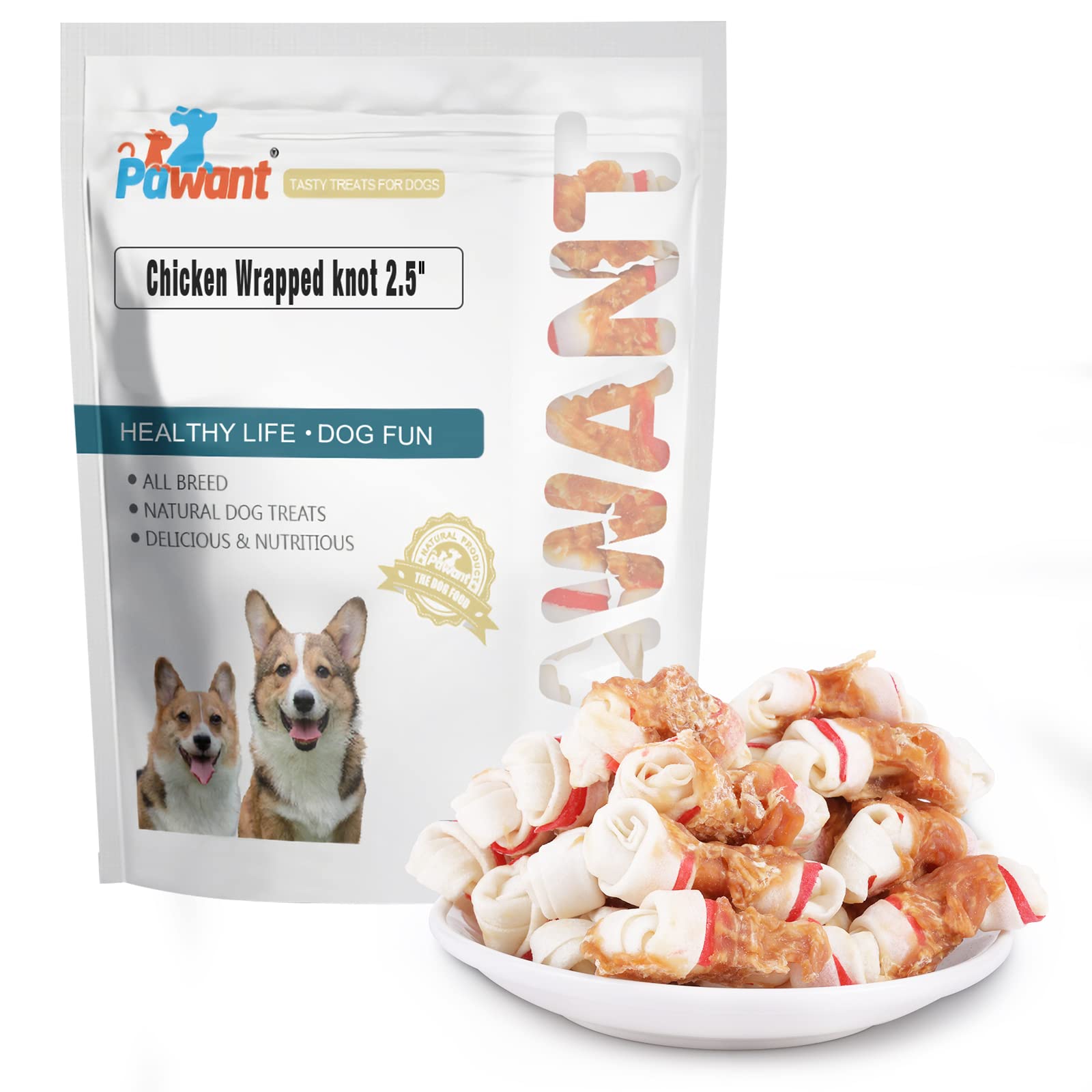 Chicken Wrapped Rawhide Dog Treats for Small Dogs - Healthy Chewing Snacks for Puppies at Home & Outdoors