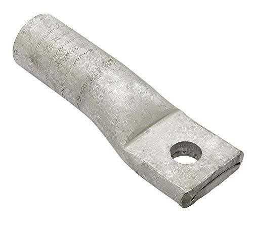 Burndy YA28A1 4/0 AWG Straight Barrel One-Hole Lug Compression Connector - White - Ideal for Electrical Wiring & Power Distribution Applications