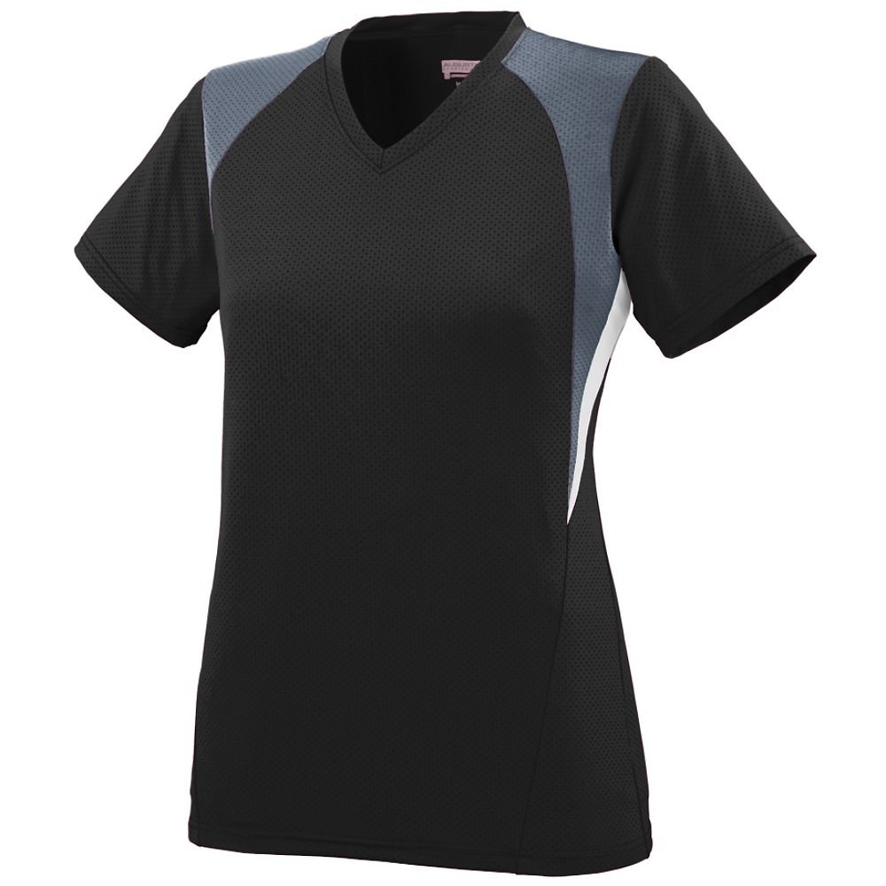 Women's 3-Color Moisture-Wicking Spandex V-Neck Athletic Jersey - Softball, Volleyball, Soccer & Workout Shirt for Active Women & Girls | Gym, Sports & Outdoor Activities