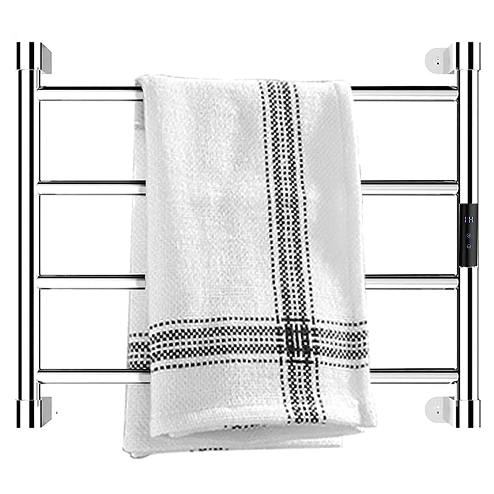 Premium 4-Bar Electric Heated Towel Rack - 304 Stainless Steel Wall Mounted Towel Warmer with Timer & Smart Temperature Control for Bathroom - Perfect for Spa, Luxury Hotels, and Modern Home Bathrooms