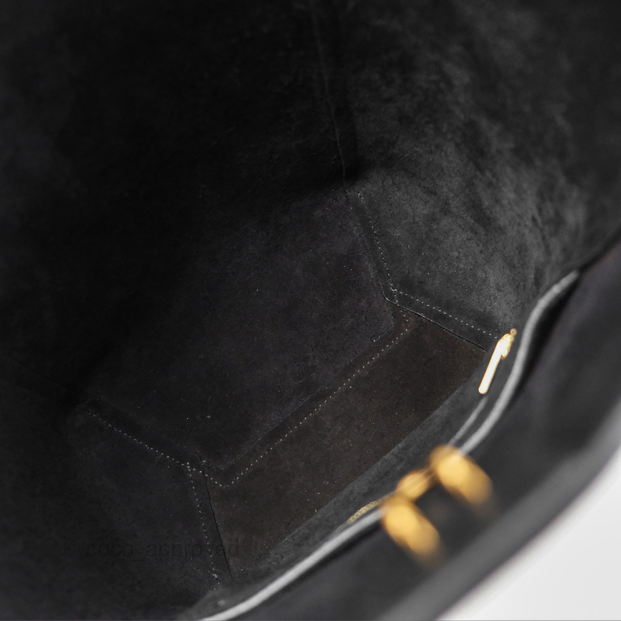 Celine Small Sangle Bucket Bag in Black Grained Calfskin with Gold Hardware | Luxury Crossbody Purse for Women | Perfect for Work, Travel & Everyday Use