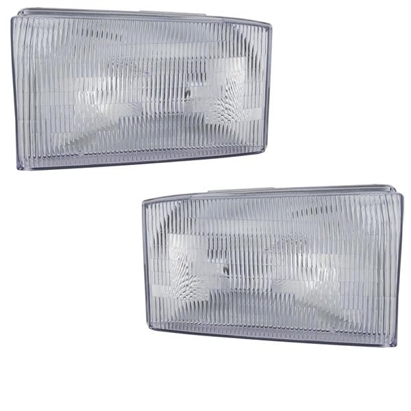 1999-2004 Ford F-Series Super Duty Truck Headlight Assembly Kit - Left & Right Pair with Bulbs - Durable Replacement for Off-Roading, Night Driving & Daily Commute