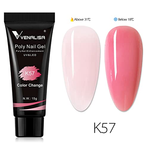 Venalisa Poly Builder Gel - 15g Professional Nail Extension Gel for Strong & Natural-Looking Nails (Color K57) | Perfect for Acrylic Nail Art, DIY Manicures & Salon Use