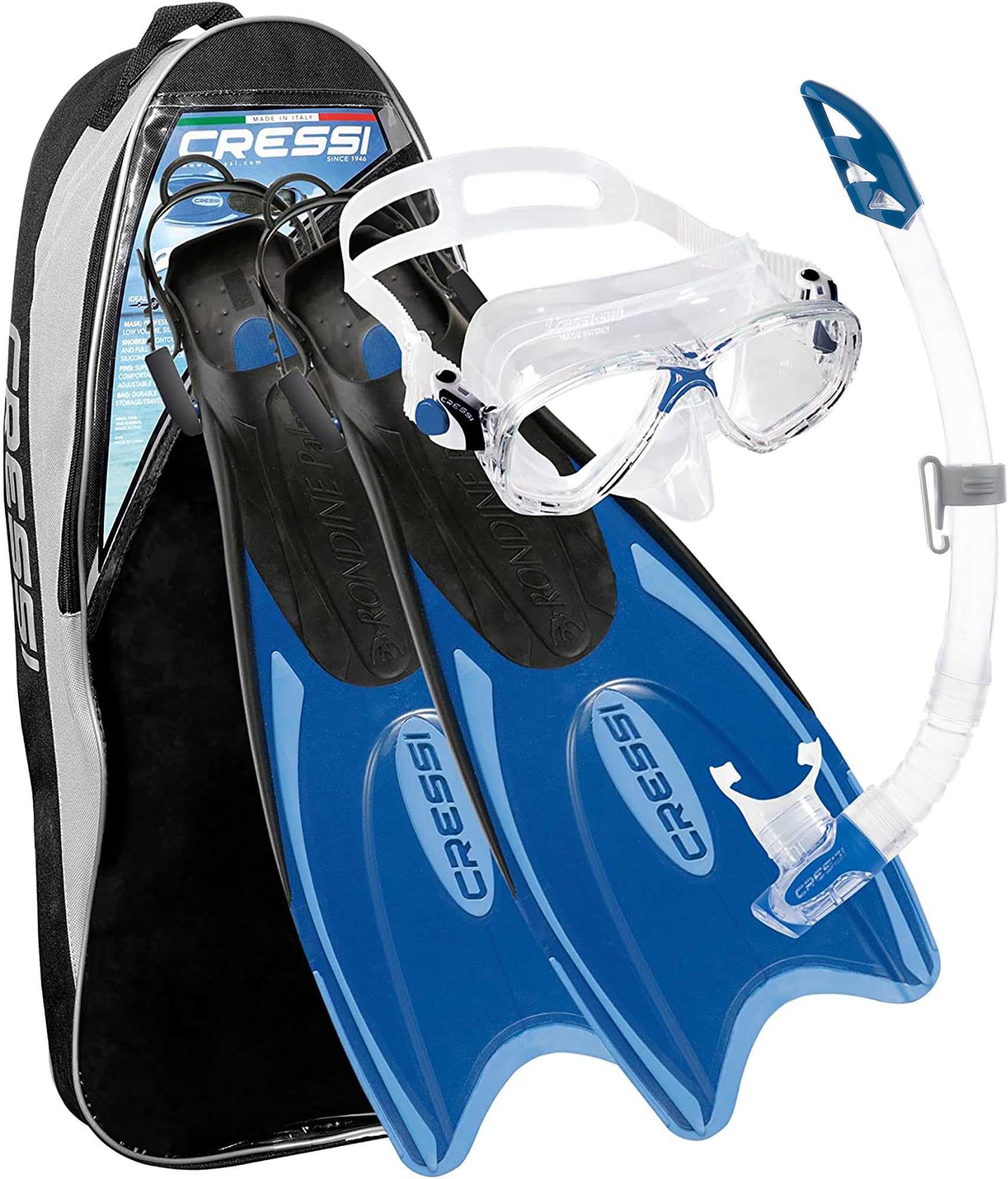 Cressi Palau Marea Snorkel Set - Premium Snorkeling Gear for Adults & Kids - Perfect for Beach Vacations, Pool Swimming & Underwater Adventures