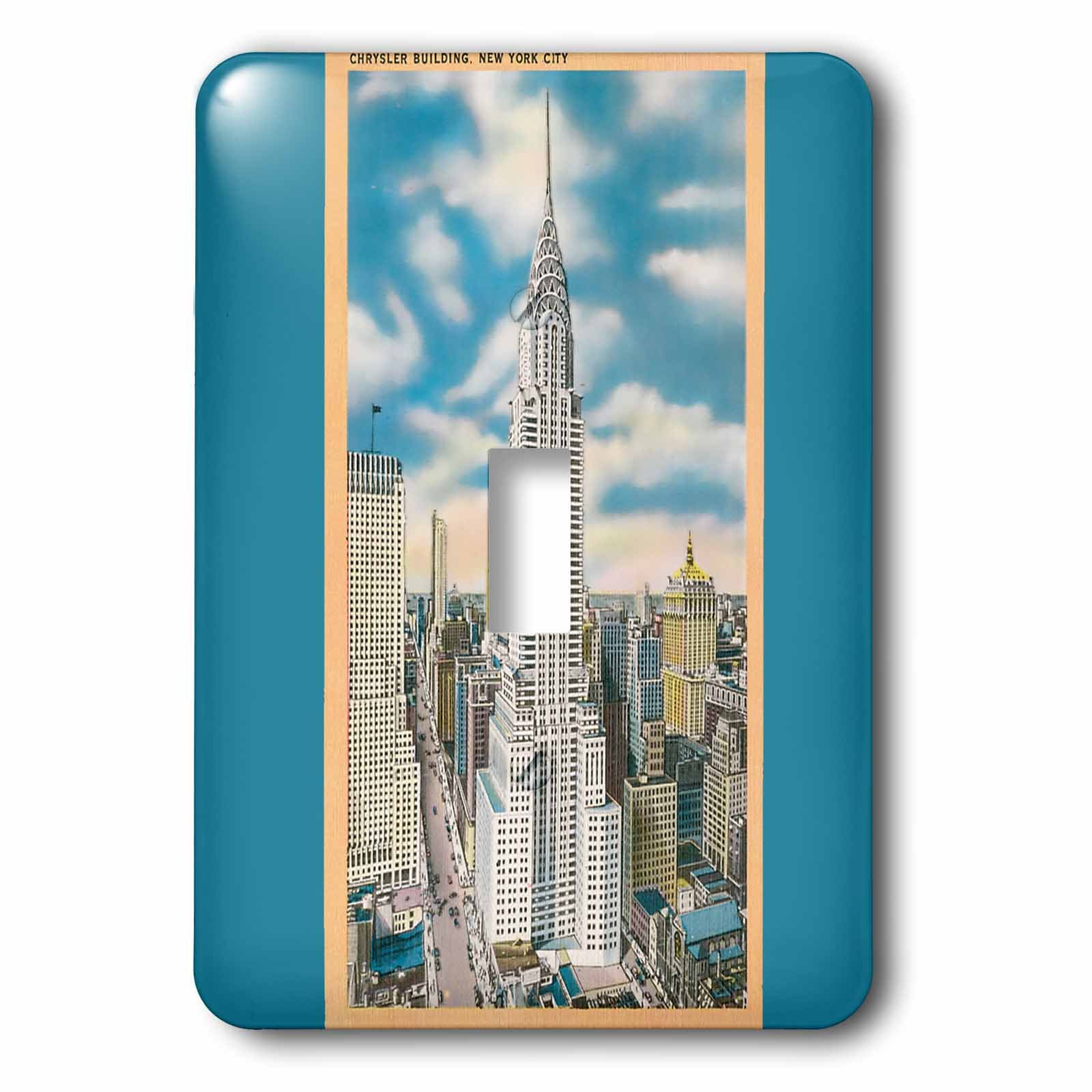 3D Rose Chrysler Building New York City Aerial View Light Switch Cover - Decorative Wall Plate for Home & Office Decor