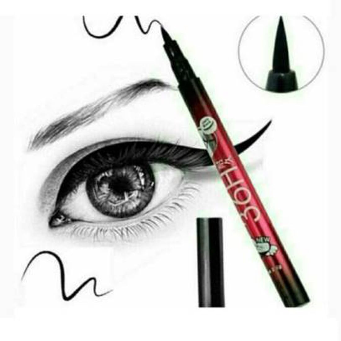 KAARM Professional 6-Piece Waterproof Makeup Set - Eyeliner, Mascara, Eyebrow Pencil, Lipstick, Sketch Eyeliner & Kajal | Long-Lasting Matte Finish | Perfect for Daily Use, Parties & Special Occasions