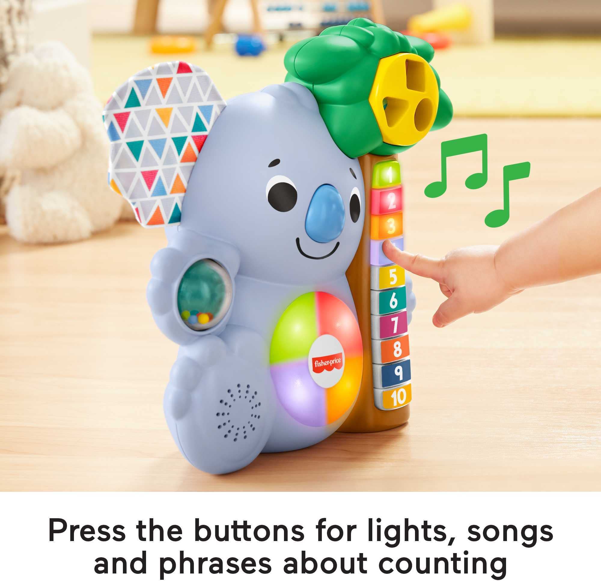 Fisher-Price Linkimals Counting Koala - Interactive Baby Learning Toy with Lights & Music for Infants 9+ Months | STEM Educational Gift for Toddlers | Compatible with Linkimals Collection | Perfect for Playtime & Early Childhood Development