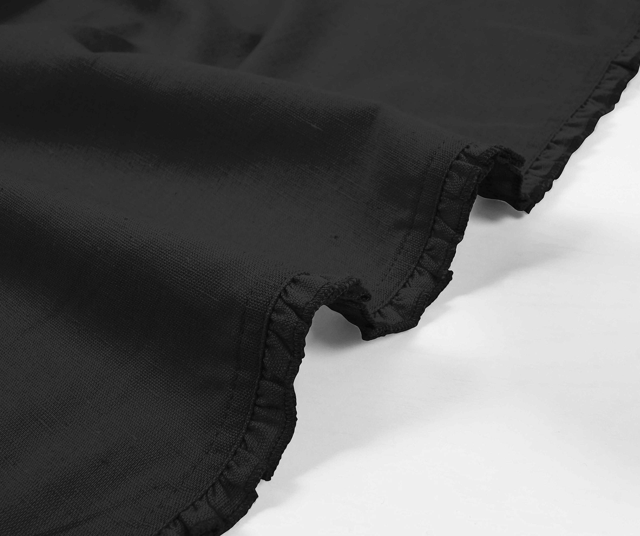 Premium Black Washable Frill Placemats Set with Napkins - 6 Pack Elegant Table Decor for Everyday Dining, Parties & Home Styling