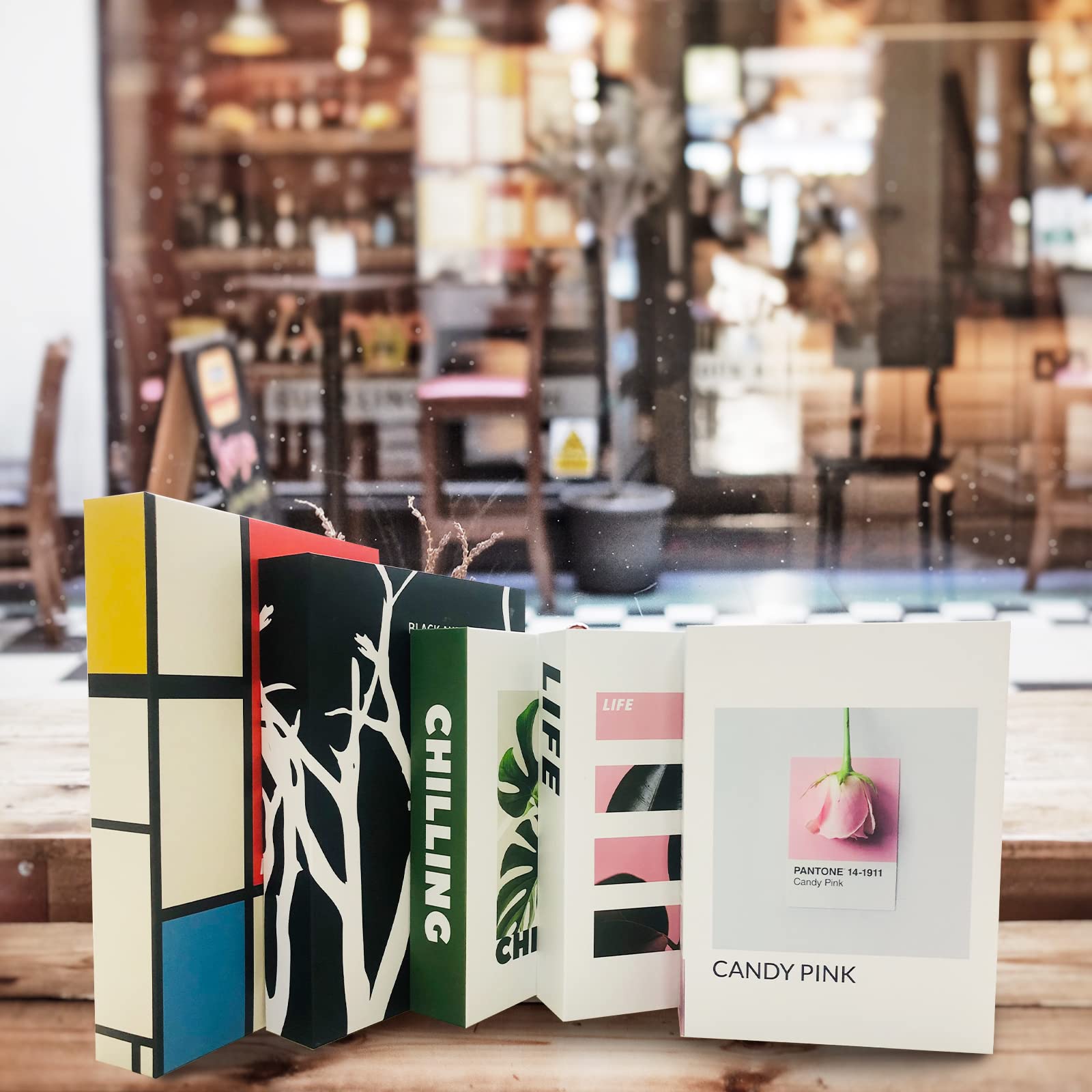 Decorative Faux Books Set - Black & White Hardcover Fake Books for Home Decor, Bookshelf & Entry Table Decor, Living Room & Office Decoration (Green)