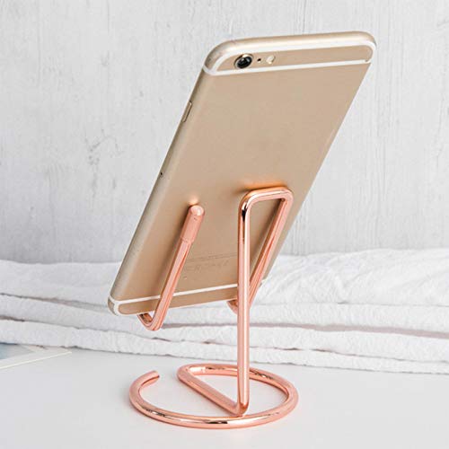 IKAAR Rose Gold Phone Stand for Desk - Adjustable Cell Phone Holder Compatible with iPhone, Samsung, Tablets (4-12.9