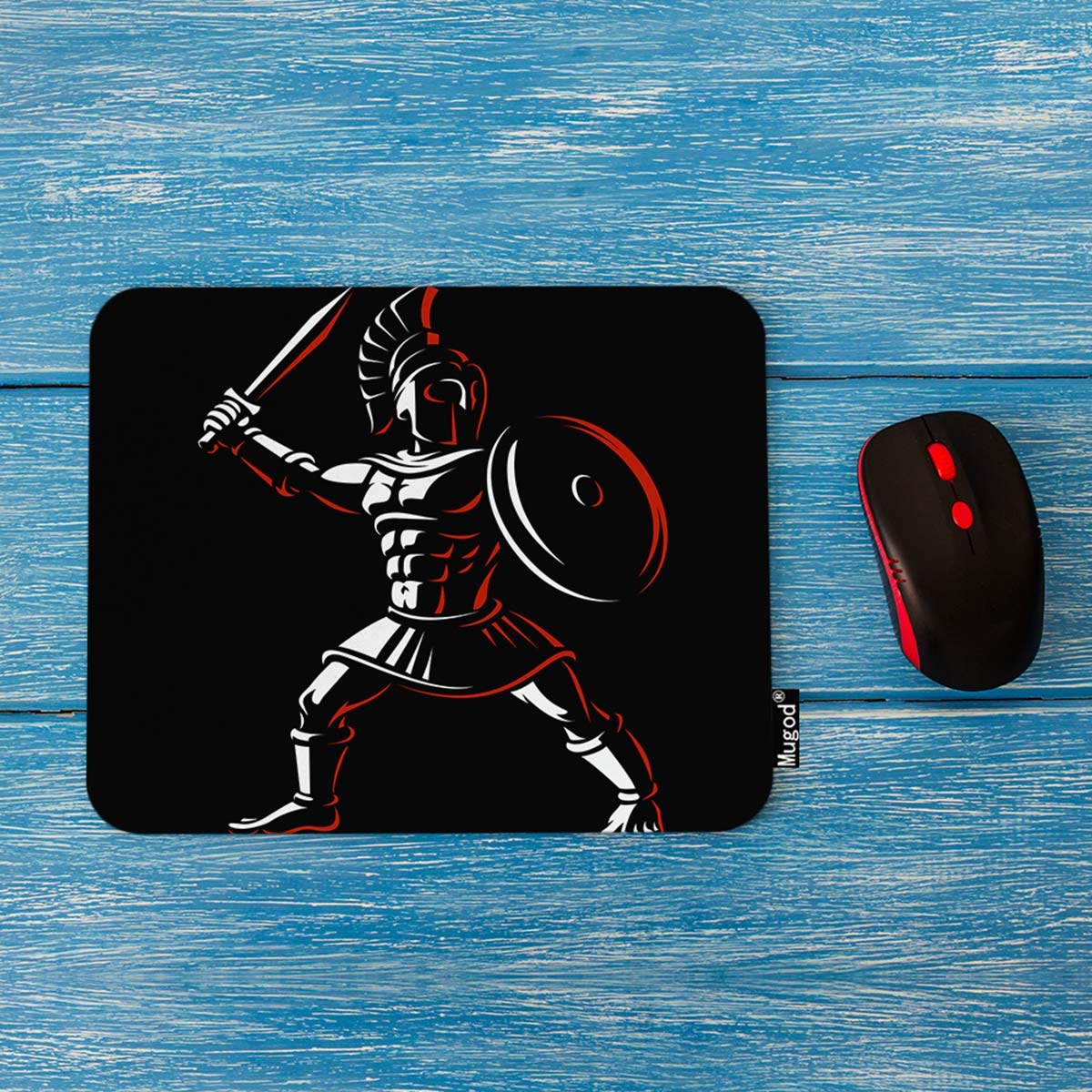 Spartan Warrior Gaming Mouse Pad - Non-Slip Rubber Mouse Mat for PC & Laptop (7.9x9.5 Inches) - Dark Gladiator Design for Office, Home & Gaming Setup