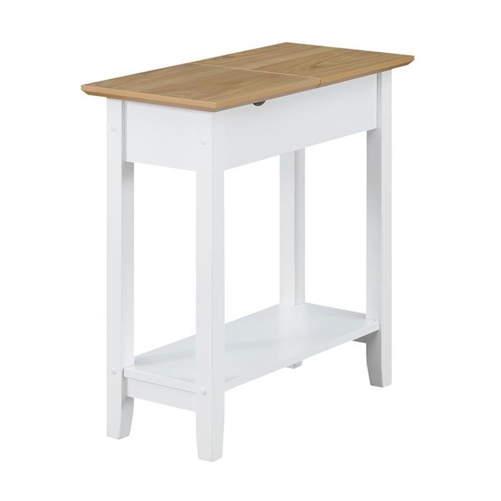 Premium White End Tables with Built-in USB Charging Station - Set of 2 Modern Nightstands for Living Room, Bedroom & Office (Home Square Furniture)