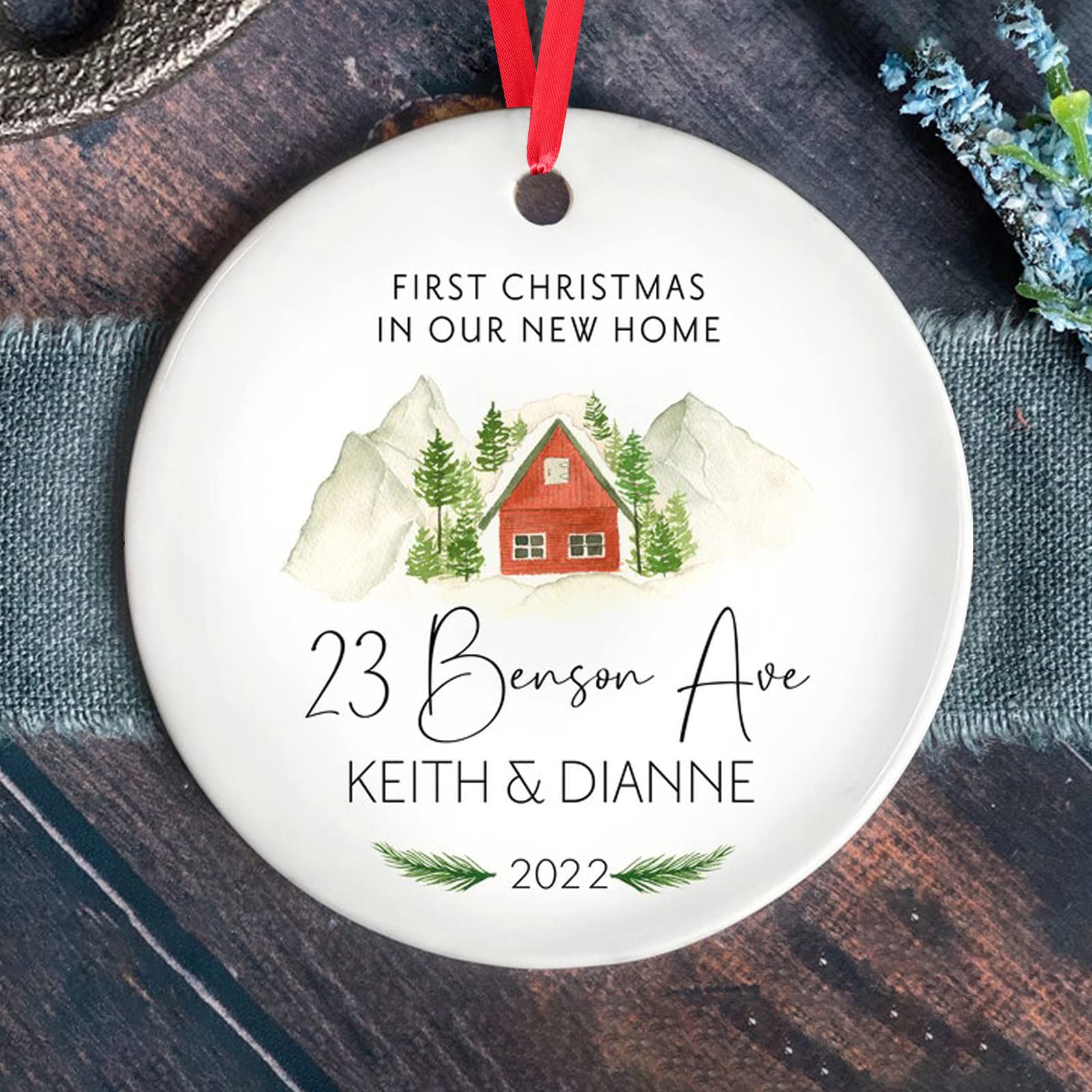 Personalized First Christmas Ornament for New Home - Custom Housewarming Gift & Holiday Decoration - Perfect Housewarming Present for Homeowners - Ideal for Christmas Tree Decor & New Home Celebrations