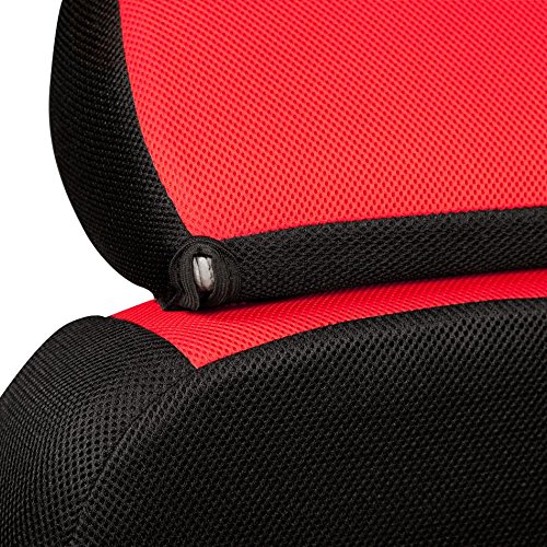 Coverking Custom Fit 50/50 Bucket Seat Covers for Ford Explorer | Spacermesh 2-Tone Red & Black | Durable Protection for Car Interior | Perfect for Road Trips & Daily Commutes