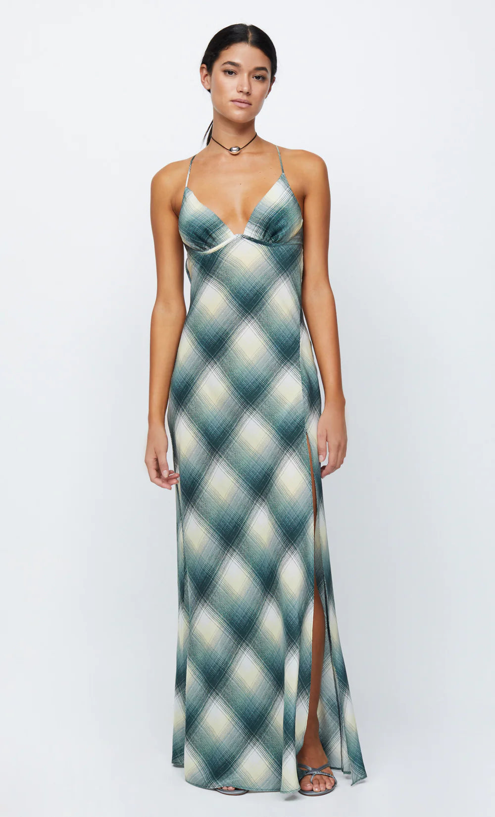 Edie Split Maxi Dress in Teal - Elegant Long Summer Dress for Beach, Vacation & Evening Wear