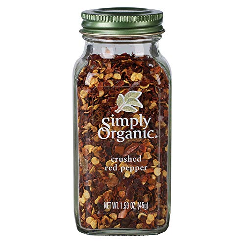 Simply Organic Crushed Red Pepper 1.59 oz | USDA Certified Organic | Non-GMO | Gluten-Free | Perfect for Pizza, Pasta, Salads & Cooking | Capsicum Annuum L.
