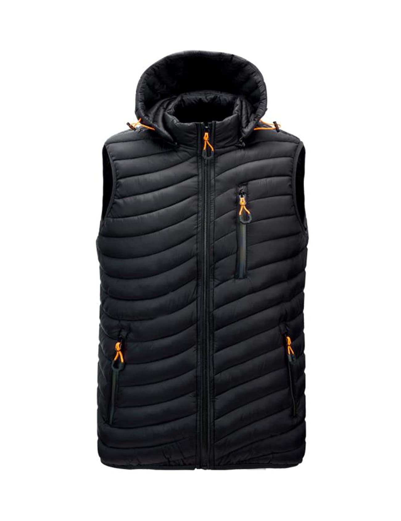 Gihuo Men's Removable Hood Padded Vest - Slim Fit Sleeveless Jacket for Outdoor Activities, Hiking & Casual Wear | Winter Outerwear for Men