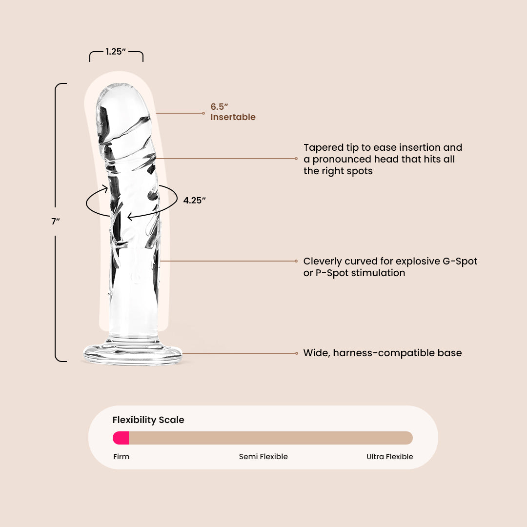 Icicles No. 62 Glass Dildo - Premium Handmade Glass Sex Toy for Adults, Smooth Curved Design for G-Spot Stimulation | Perfect for Couples Play, Solo Exploration & Sensual Massage