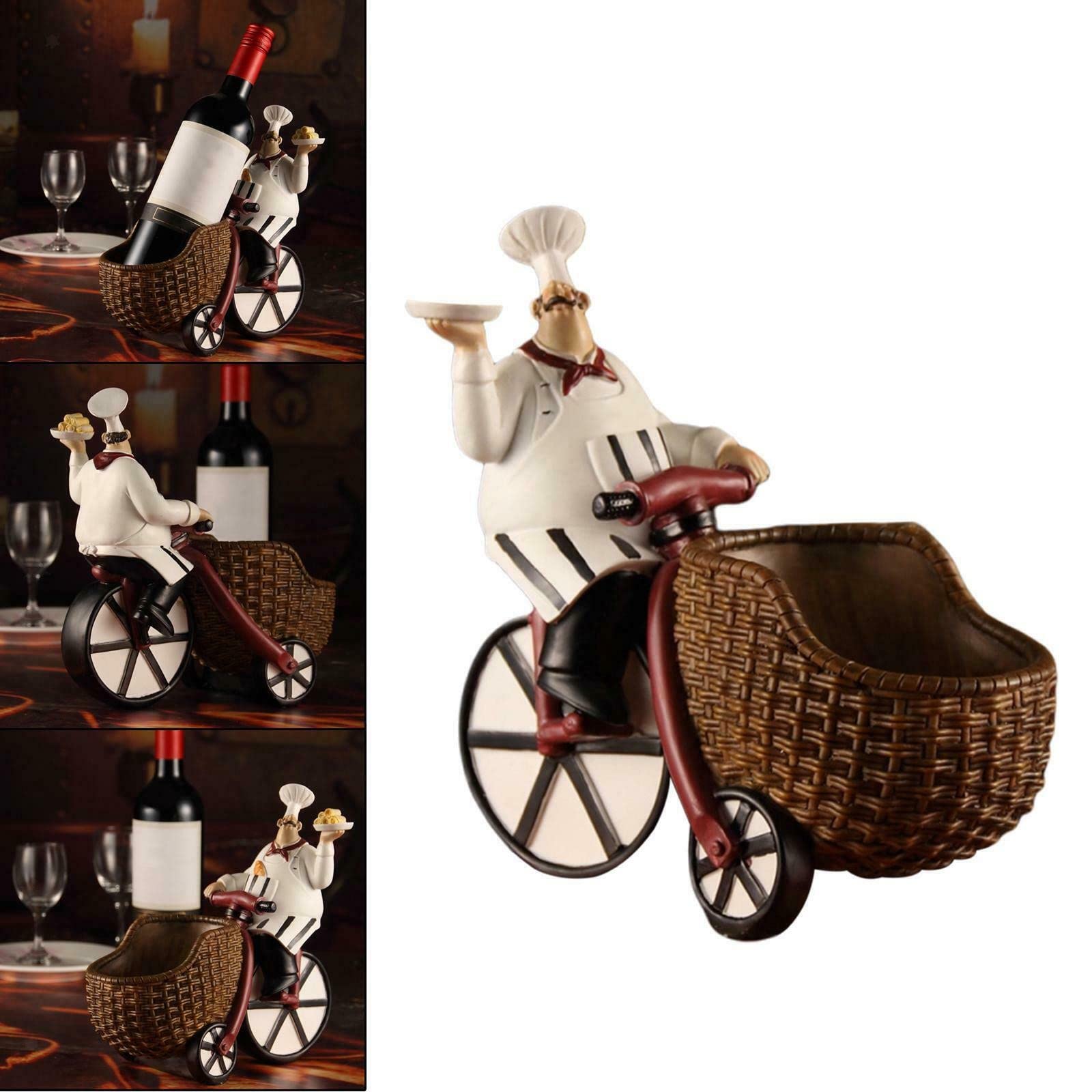 ZHEDALANG Bike Chef Wine Rack - Stylish Metal Wine Holder & Display Stand for Home Bar, Kitchen, Basement - Perfect for Wine Storage & Decoration | Ideal for Restaurants, Dining Rooms & Gift Giving