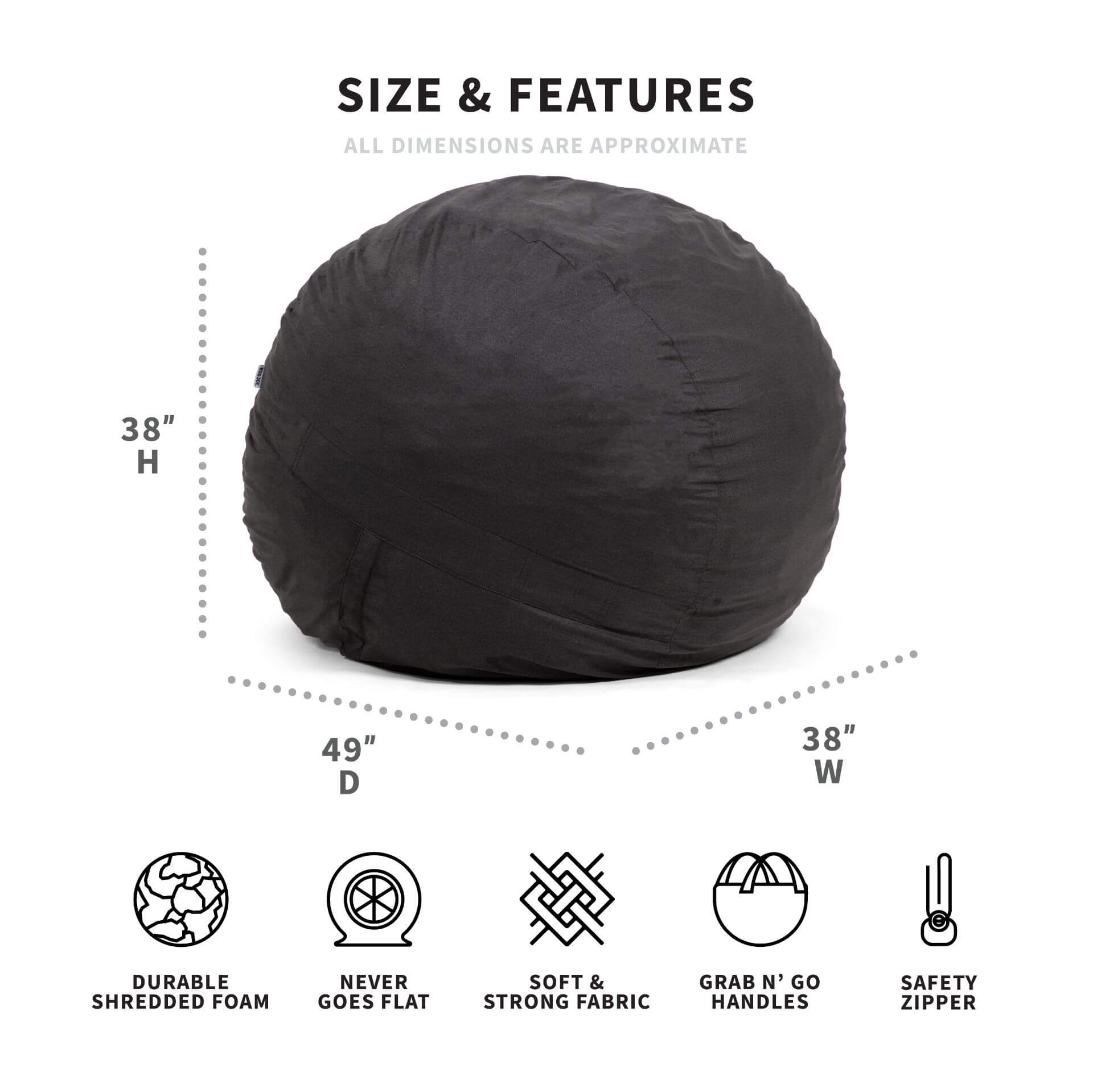 FUF Large Dog Bed with Removable Washable Cover - Soft Orthopedic Pet Bed for Large Dogs, Perfect for Living Room, Bedroom or Crate