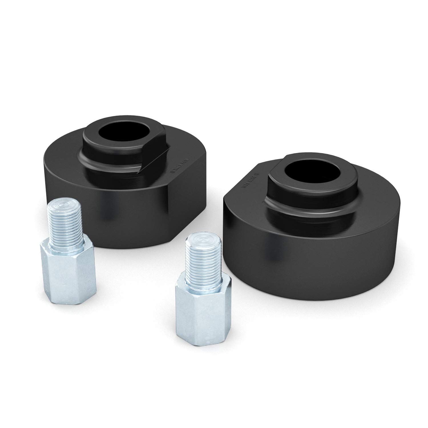 2 Inch Front Leveling Kit for Ford F150 F-150 (1981-1996), Bronco (1981-1996), Ranger (1983-1996) & Explorer (1991-1994) - 4WD Suspension Lift Strut Spacer - Black Aluminum Off-Road Leveling Kit for Improved Ground Clearance & Towing
