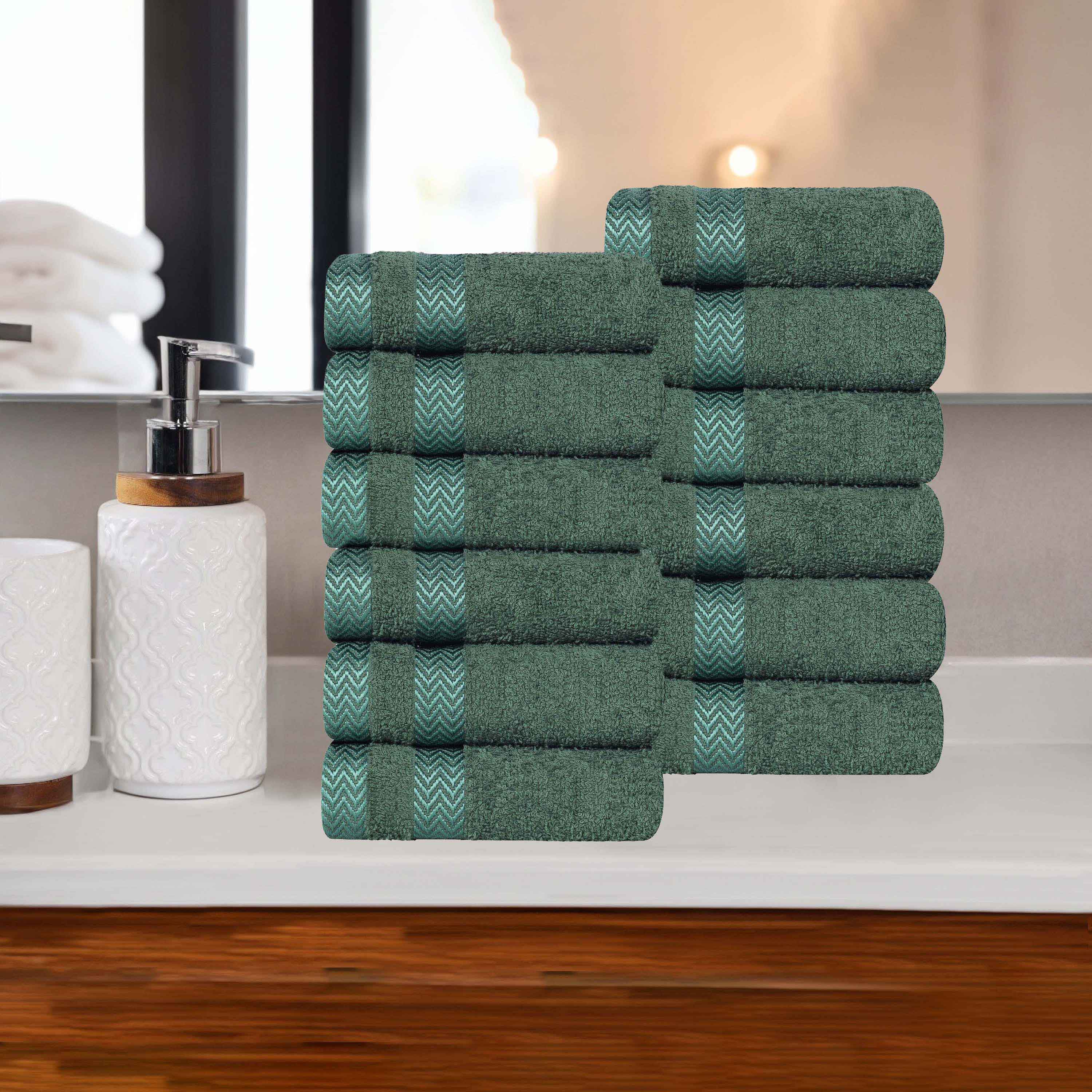 Premium 12-Pack Medium Weight Cotton Face Towels & Washcloths – Soft, Absorbent for Skincare, Makeup Removal, and Bathing