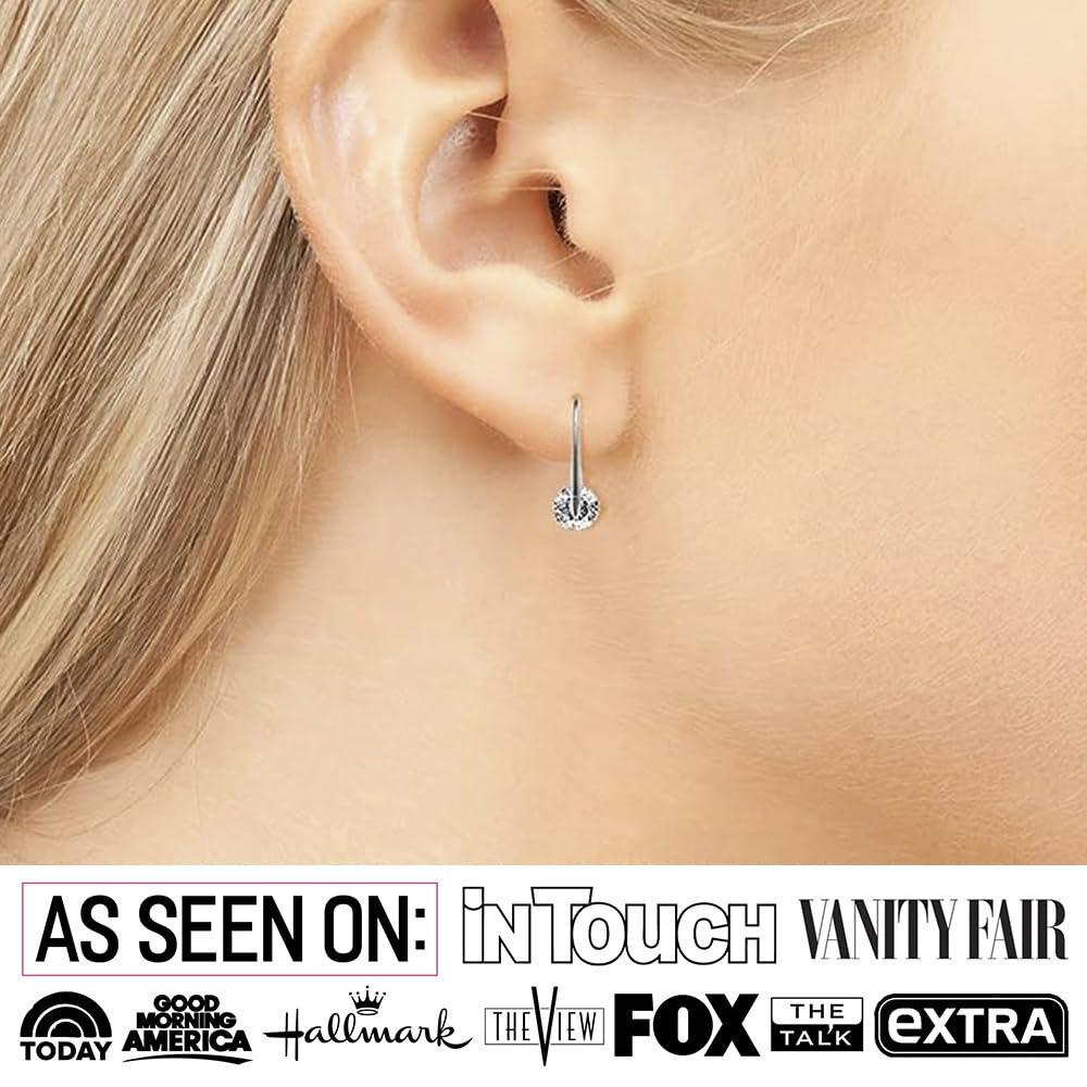 Cate & Chloe McKayla 18k White Gold Plated Crystal Drop Dangle Earrings for Women - Elegant Solitaire Hook Earrings for Party, Wedding & Everyday Wear