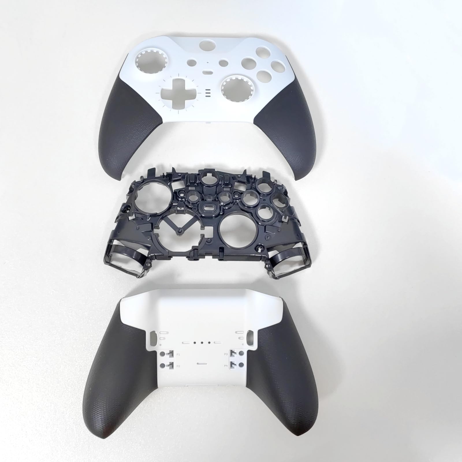 Xbox Elite Series 2 Core Controller Replacement Shell Kit - Full Housing Case Cover Set with Faceplates, Middle Frame, ABXY Buttons, LT RT LB RB Triggers & Bumper Accessories (White) - Perfect for Controller Repair, Customization & Gaming Setup Enhancement
