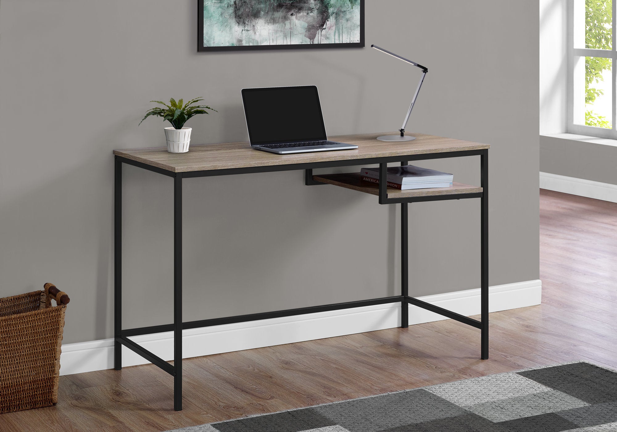Office Series 48L Dark Taupe & Black Metal File Cabinet - Perfect for Home, Office, and Workspace Organization