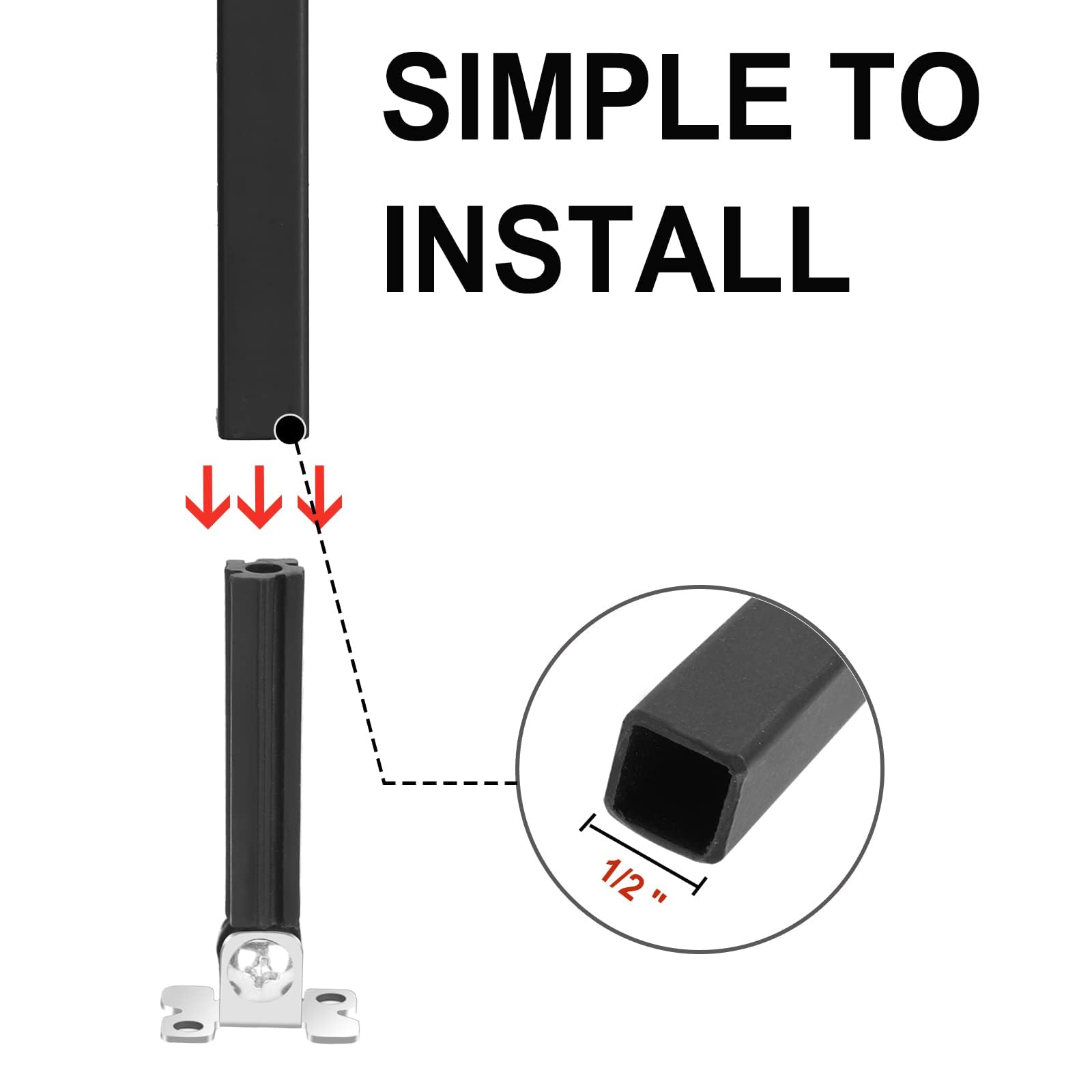 Adjustable Angle Baluster Connectors with Shoes - Swivel Connectors with Screw for 1/2