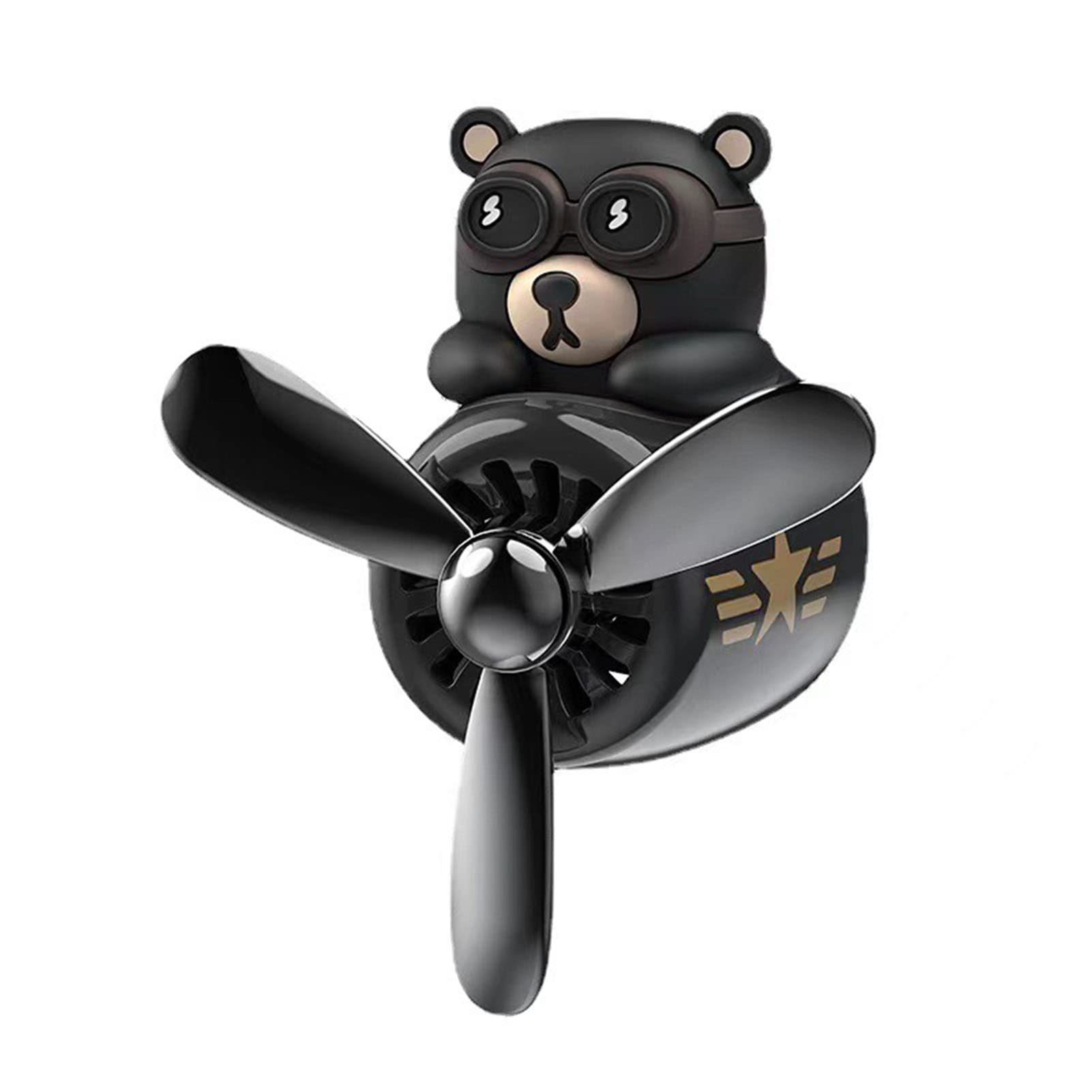 Pilot Bear Car Air Freshener - Black Bear Aroma Vent Clip for Automotive | Car Perfume Diffuser & Aromatherapy Ornament | Perfect for Road Trips & Daily Commutes