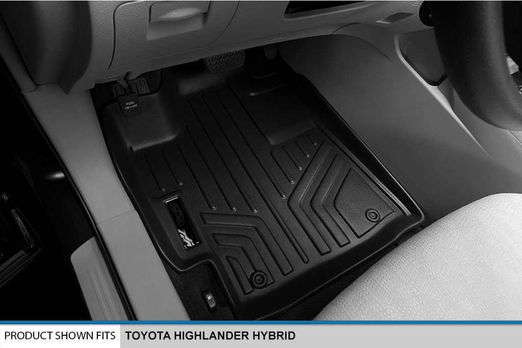 MAXLINER All-Weather Floor Mats & Cargo Liner Set for 2008-2013 Toyota Highlander Hybrid - 3 Row Custom Fit Black Rubber Car Mats - Perfect for Family Road Trips and Outdoor Adventures