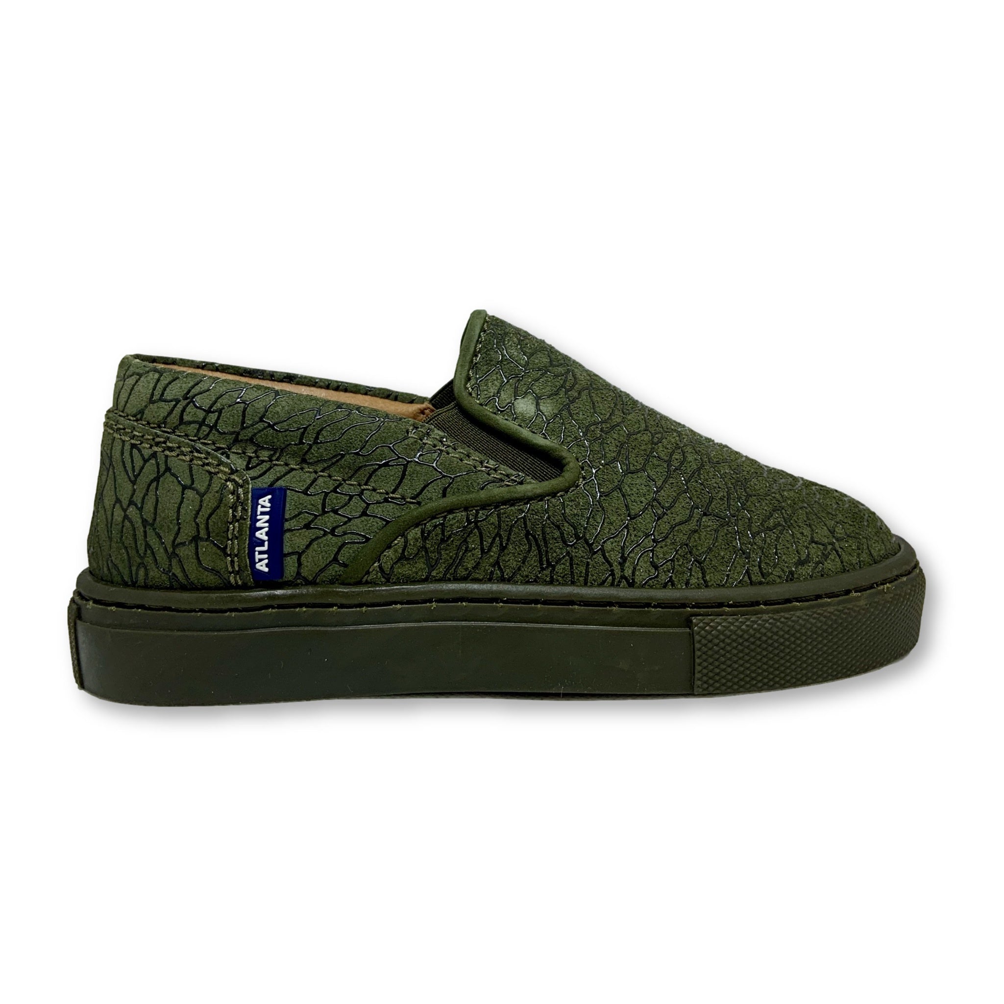 Atlanta Moccasin Slip-On Sneakers for Men - Textured Leather Loafers in Hunter Green | Comfortable Casual Shoes for Work, Travel & Everyday Wear