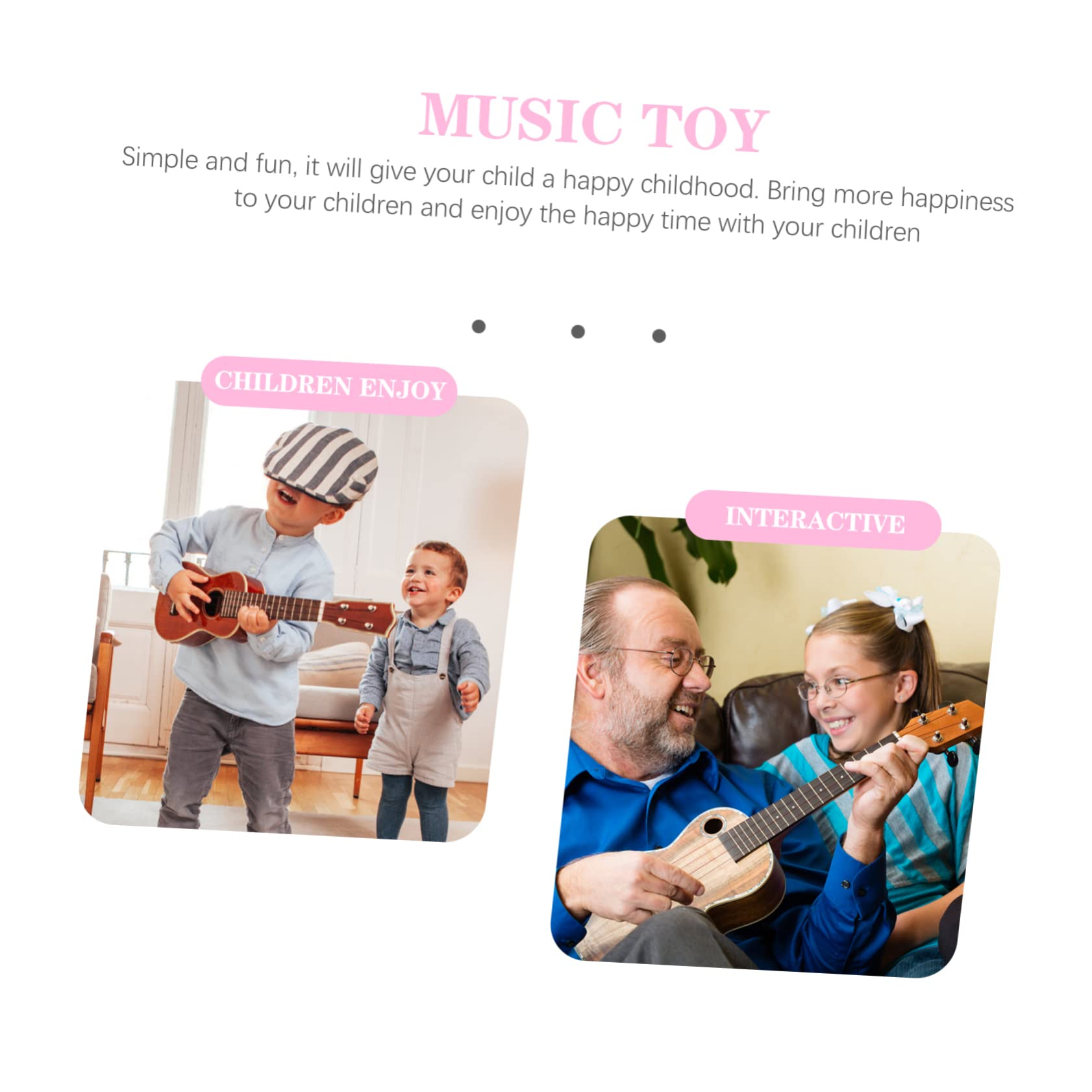 iBasenice 2-Piece Kids Toy Ukulele Set - Colorful ABS Plastic Mini Guitar Musical Instrument for Children | Perfect for Birthday Gifts, Music Learning & Pretend Play